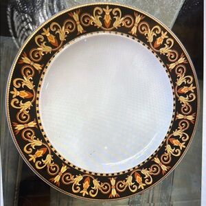 Rosenthal Versace Barocco Black and Gold Ornate Plate